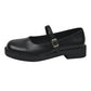 Women's French Vintage Leather Square Toe Mary Jane Flats