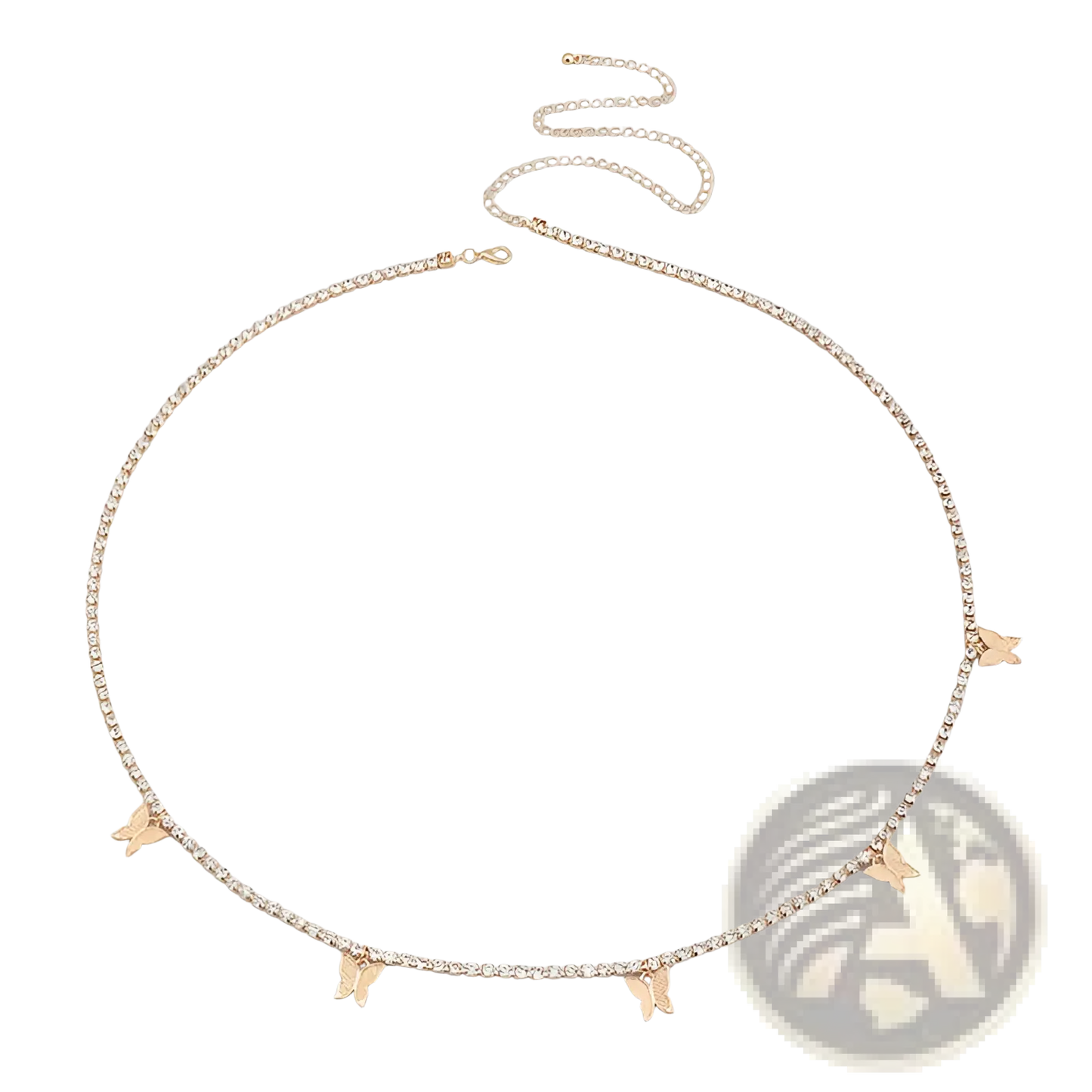 Sparkling Butterfly Waist Chain with Rhinestone Accents