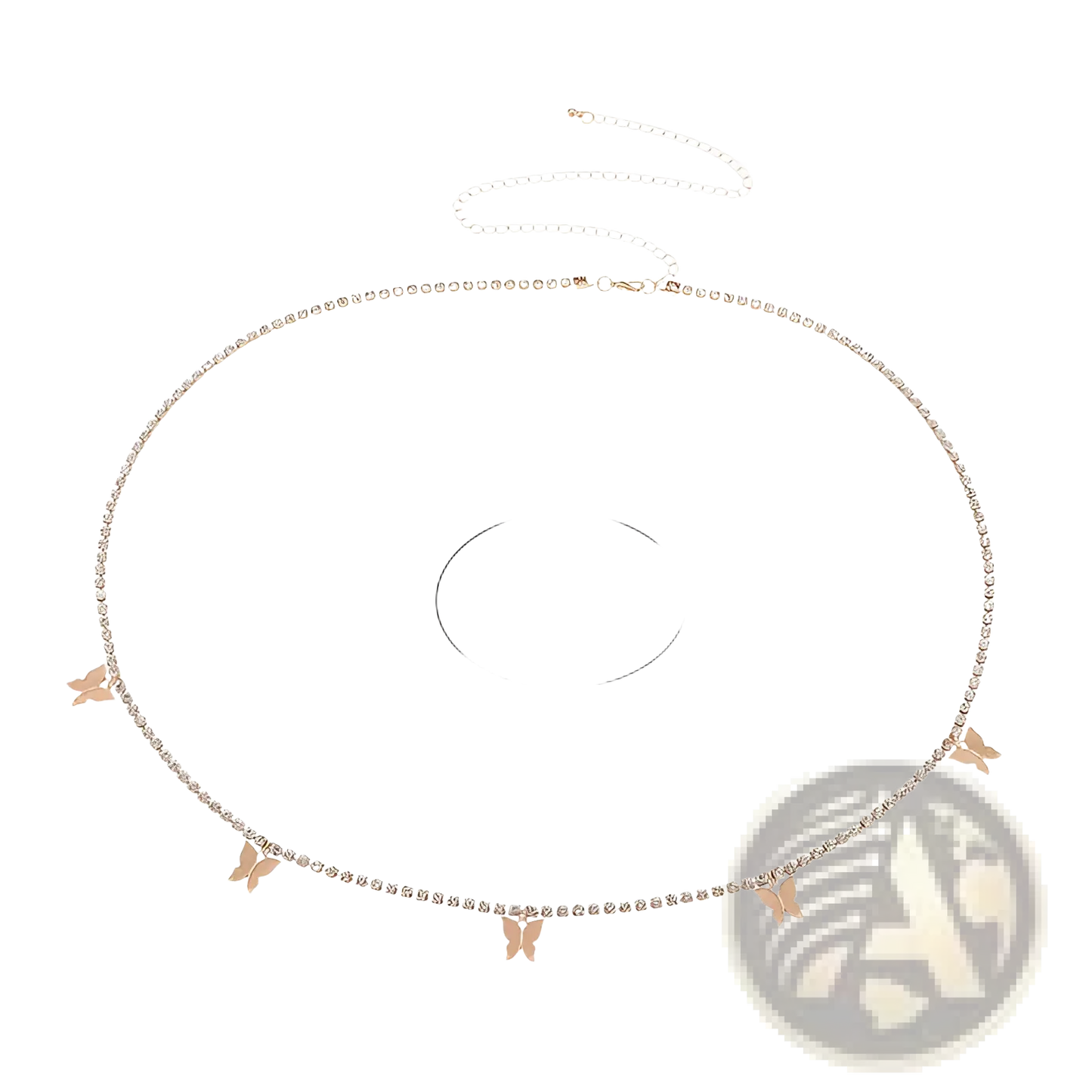 Sparkling Butterfly Waist Chain with Rhinestone Accents