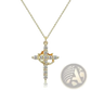 Sparkling Layered Crown and Cross Pendant Necklace