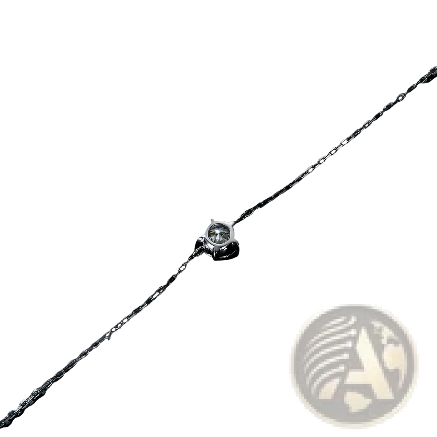 Sparkling Solitaire Moissanite Silver Chain Bracelet