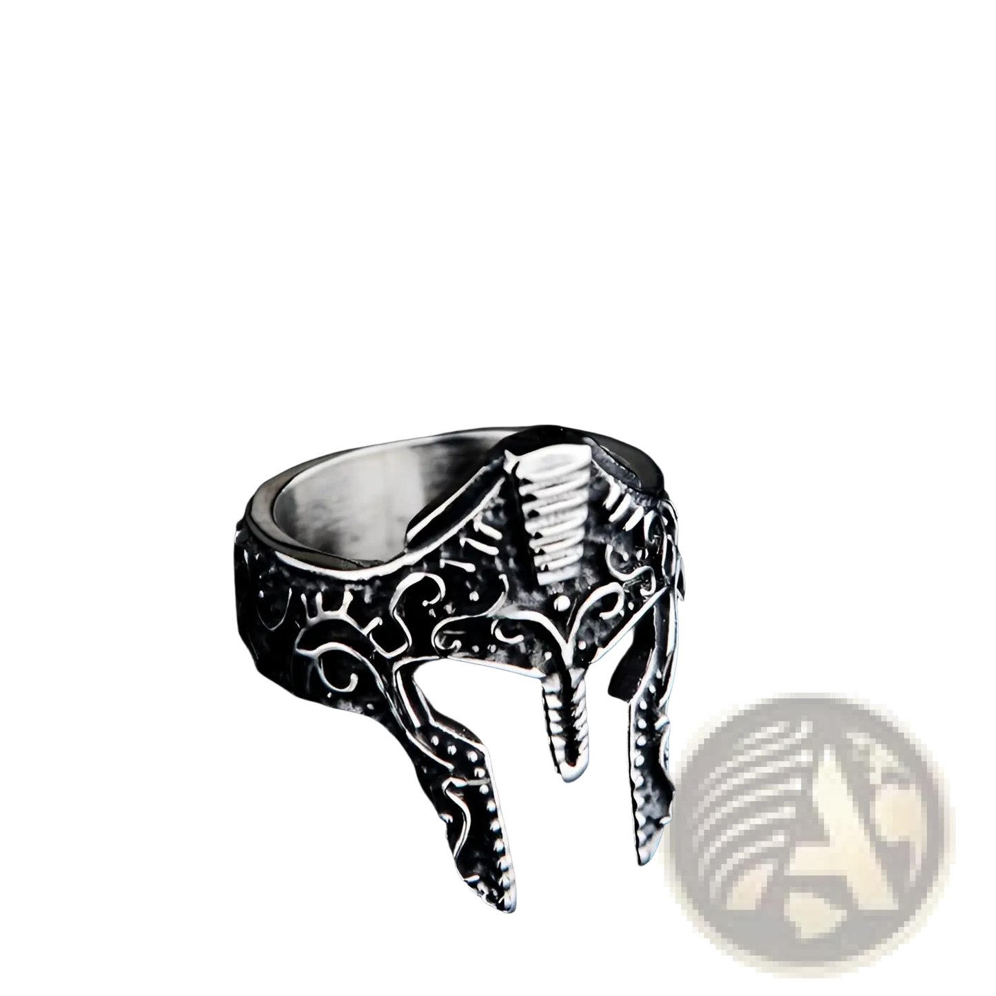 Spartan Warrior Helmet Engraved Stainless Steel Ring