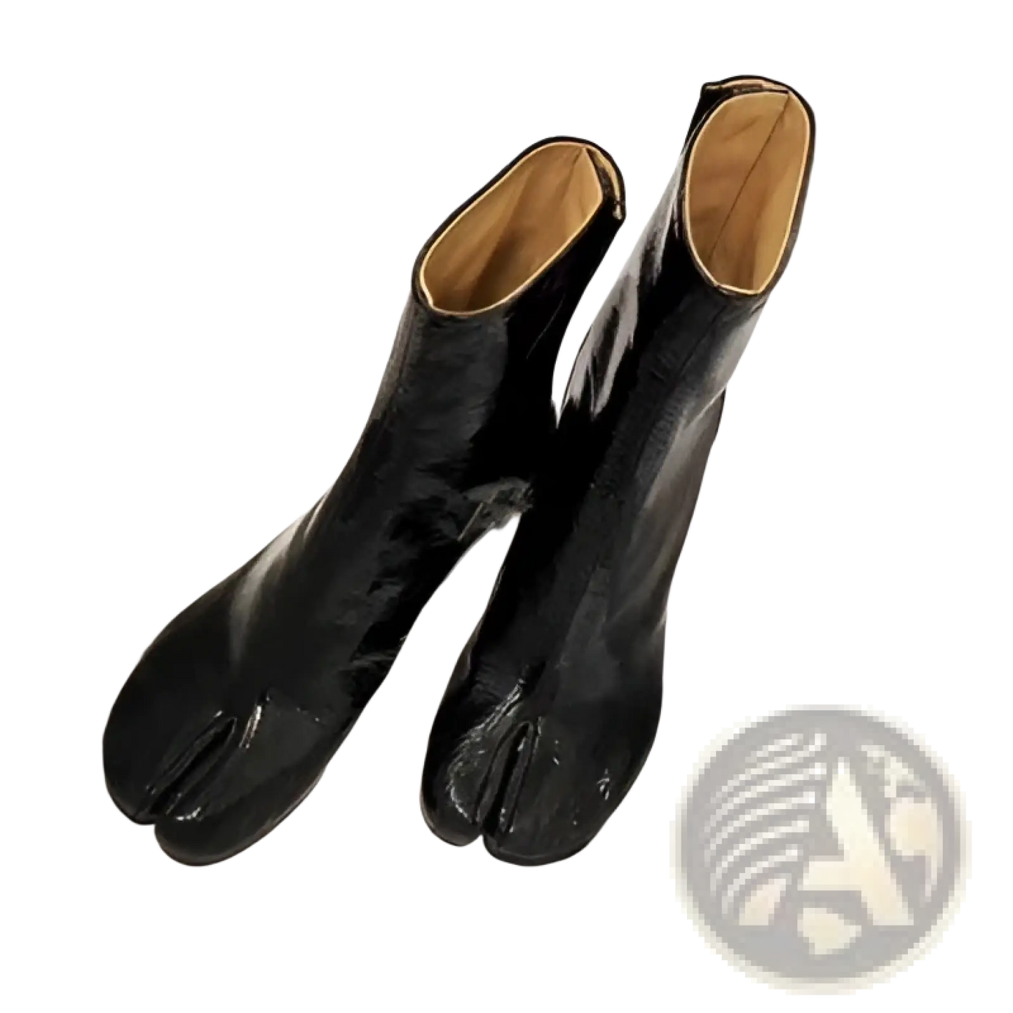 Split Toe Tabi High Heel Leather Ankle Boots
