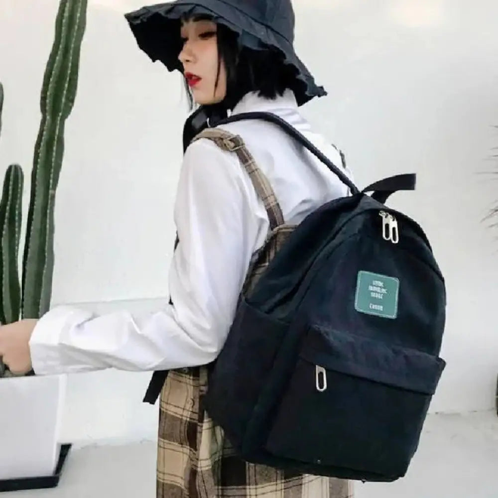 Women's Korean Corduroy Pastel School and Travel Backpack
