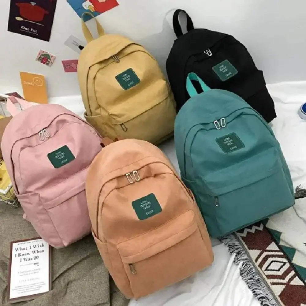 Women's Korean Corduroy Pastel School and Travel Backpack