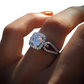 Square Cut Diamond Halo Engagement Ring in Silver