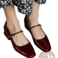 Square Toe Mary Jane Patent Leather Block Heels