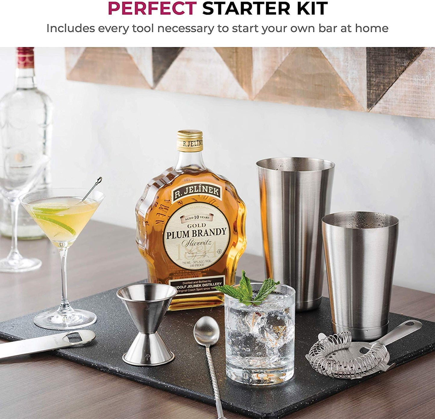 7-Piece Stainless Steel Cocktail Shaker Set