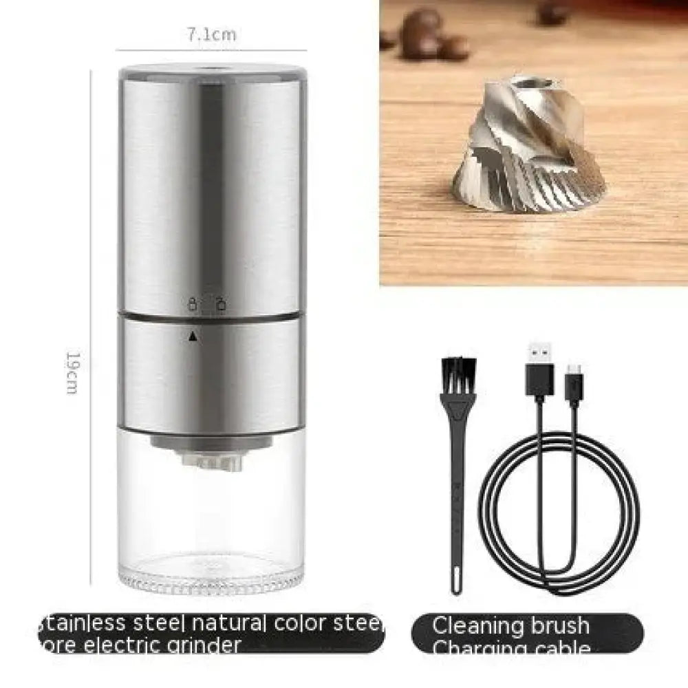 Premium Stainless Steel Electric Coffee Grinder with Glass Base