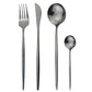Modern Gold Polished Stainless Steel Flatware Set
