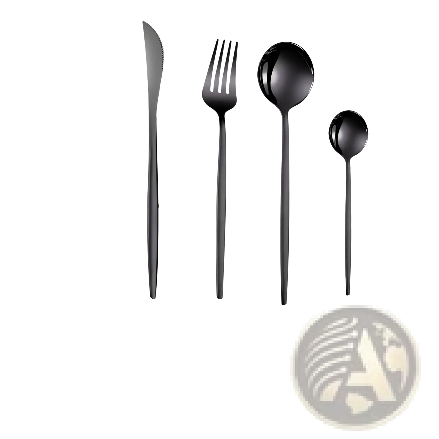 Stainless Steel Cutlery Set with Green Gold Handles