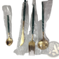 Stainless Steel Cutlery Set with Green Gold Handles