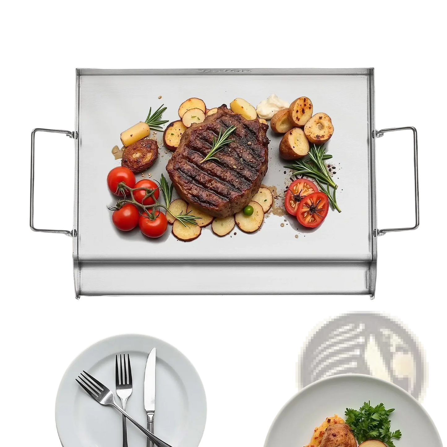 Stainless Steel Flat Top Griddle Bbq Grill Pan