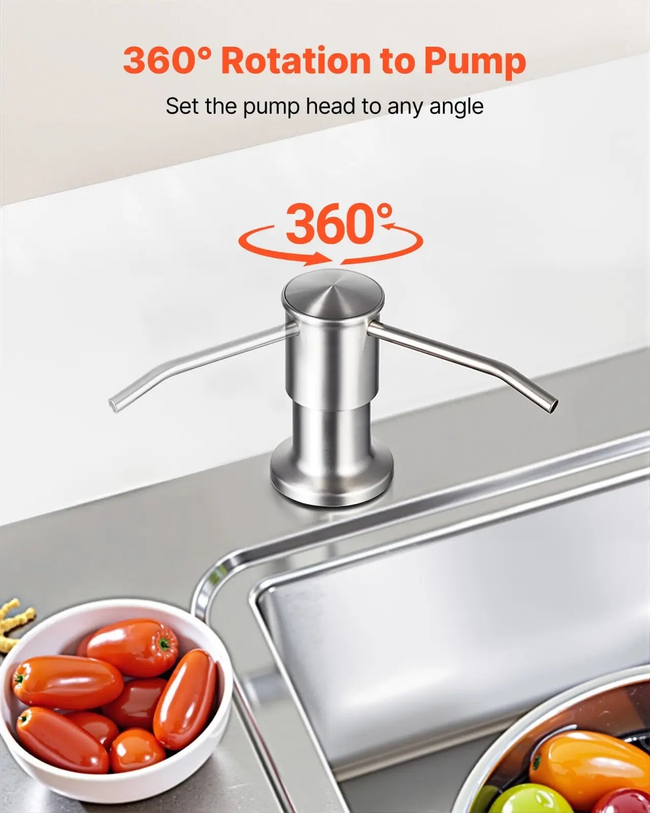Stainless Steel Kitchen Sink Soap Dispenser Pump