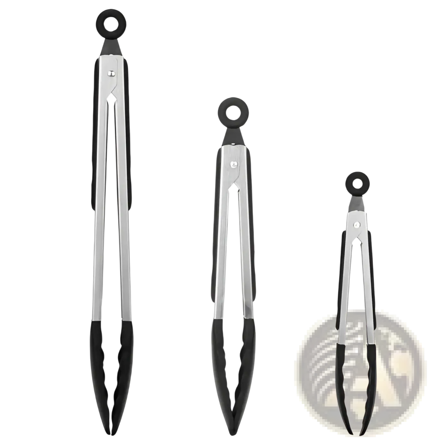 Stainless Steel Kitchen Tongs with Silicone Tips 3 Pack