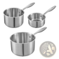 Stainless Steel Saucepan Set 3 Piece Induction Ready