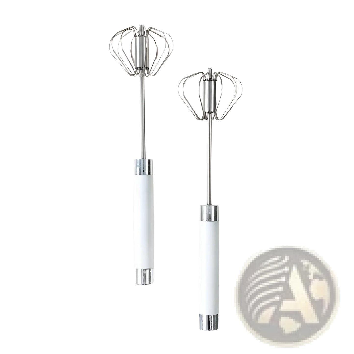 Stainless Steel Semi Automatic Rotating Egg Beater Whisk