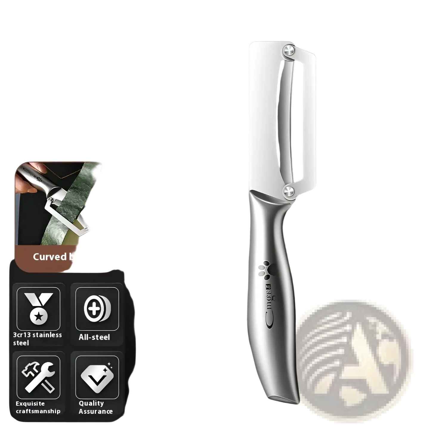 Stainless Steel Vegetable Peeler with Wood Handle