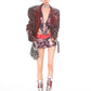 Glossy Burgundy Stand Collar Leather Moto Jacket