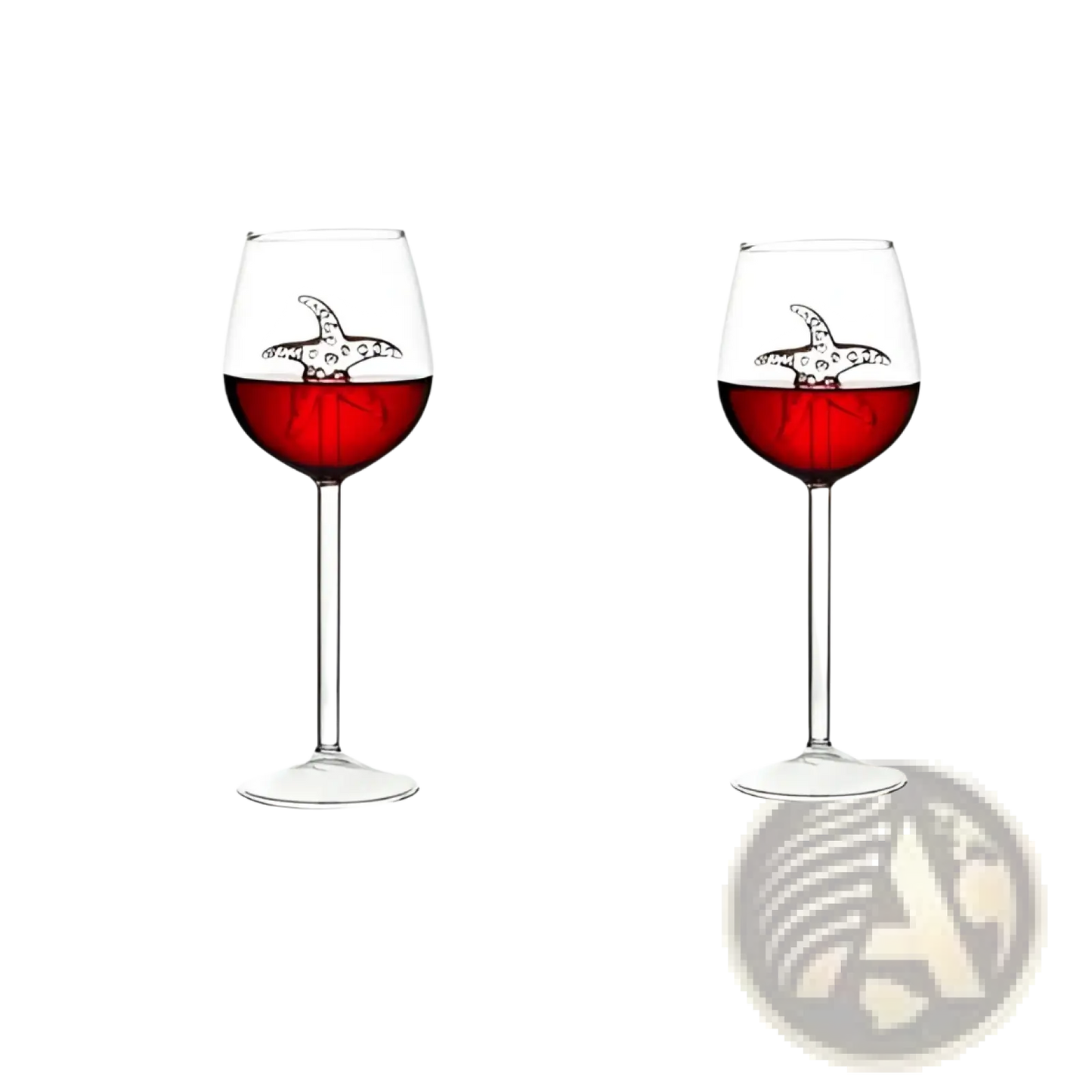 Starfish Sea Horse Crystal Red Wine Glass 400ml
