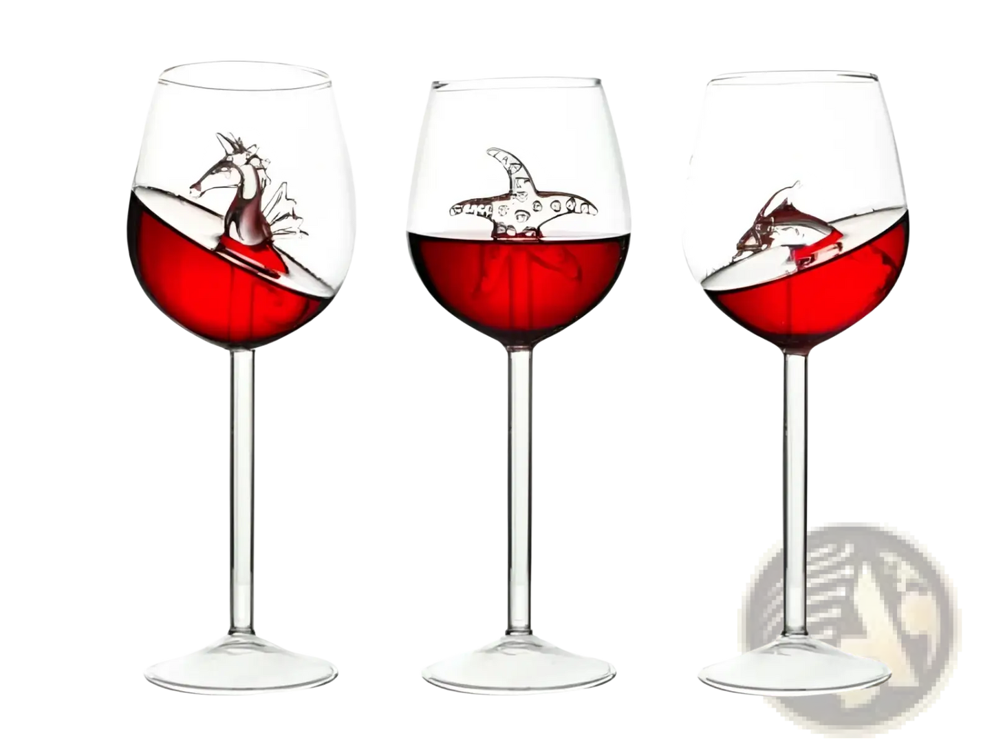 Starfish Sea Horse Crystal Red Wine Glass 400ml