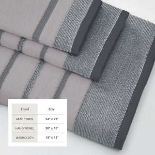 Decorative Cotton Stripe Bath Towel Set - Noelle Collection
