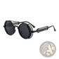 Steampunk Round Sunglasses with Double Spring Legs