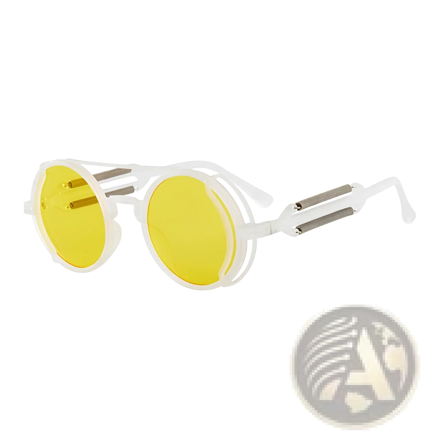 Steampunk Round Sunglasses with Double Spring Legs