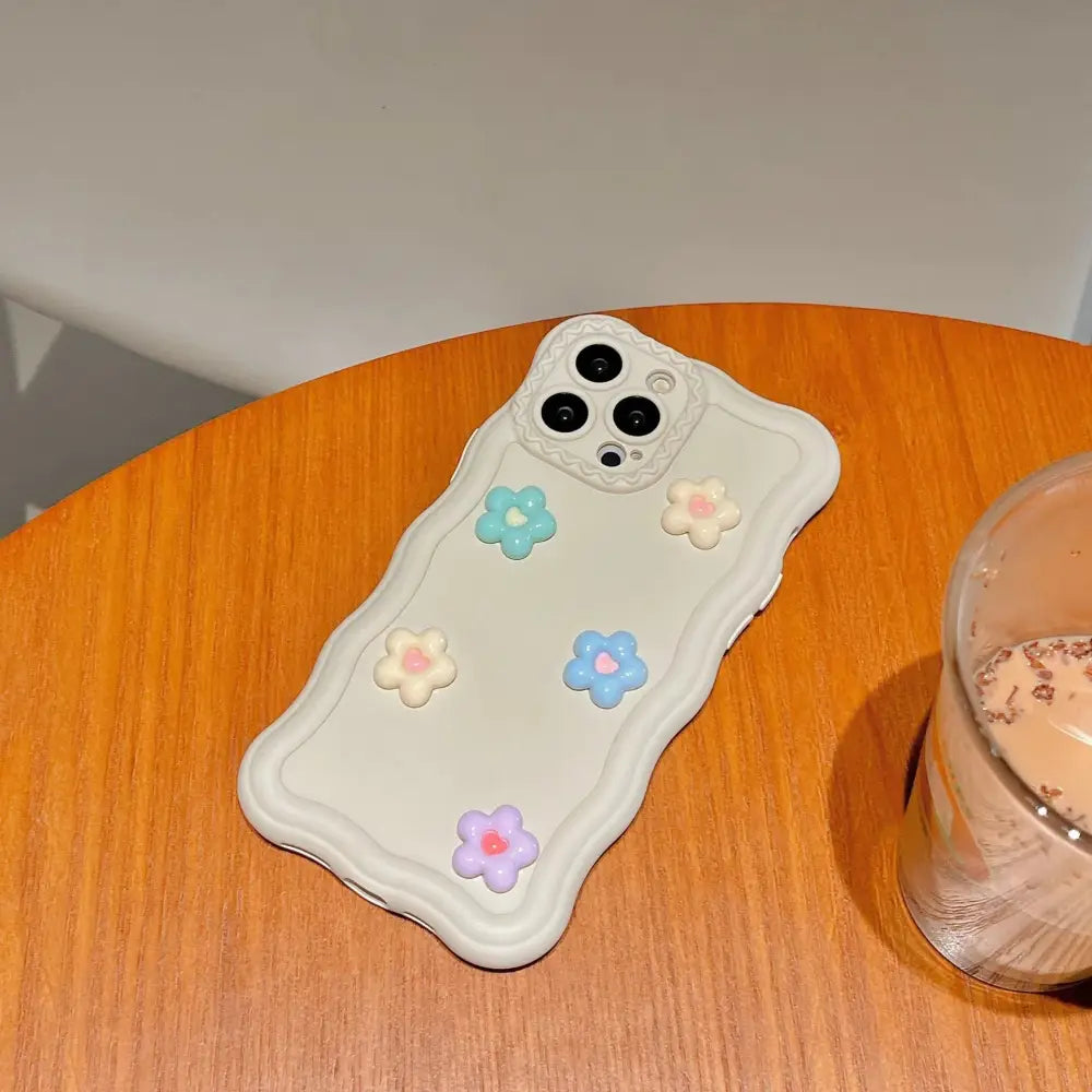 3d Pastel Floral Textured Silicone Phone Case
