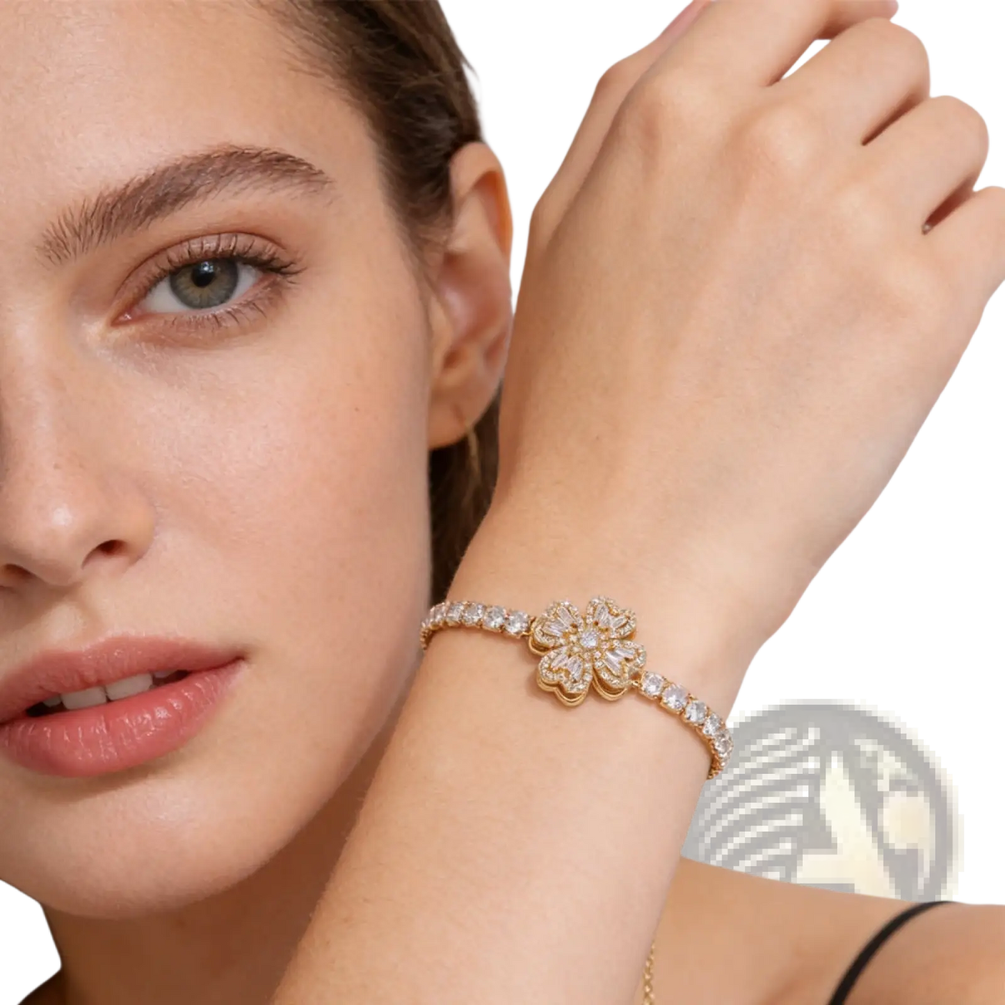 Sterling Silver Infinity Heart Adjustable Cubic Zirconia Bracelet