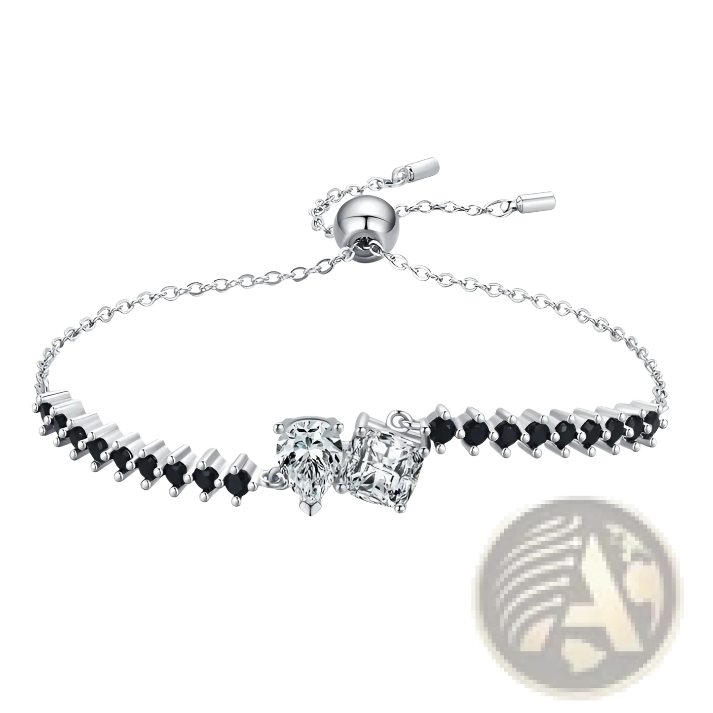 Sterling Silver Zircon Heart Pendant and Bracelet Set