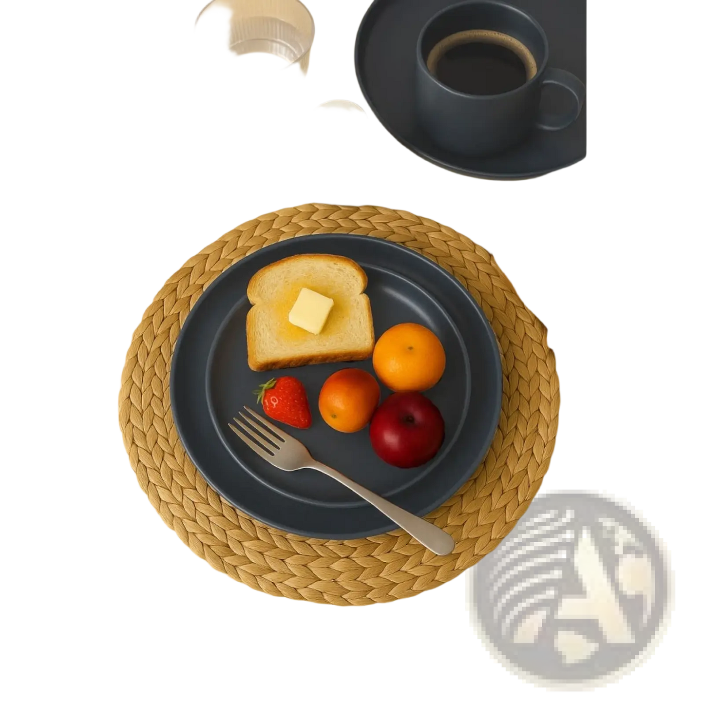 Stoneware Dinnerware Set 12 Piece Matte Gray for 4