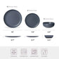 Stoneware Dinnerware Set 12 Piece Matte Gray for 4