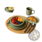 Stoneware Dinnerware Set 12 Piece Matte Sage Green for 4