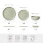 Stoneware Dinnerware Set 12 Piece Matte Sage Green for 4