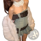 Strapless Denim Corset Mini Dress with Leather Belts