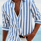 Men's Loose Fit Vertical Striped Long Sleeve Casual Shirt