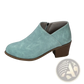 Suede Ankle Boots with Chunky Heel and Side Zipper