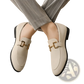 Suede Buckle Loafers for Men in Black and Khaki