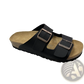 Suede Cork Footbed Sandals with Adjustable Buckles