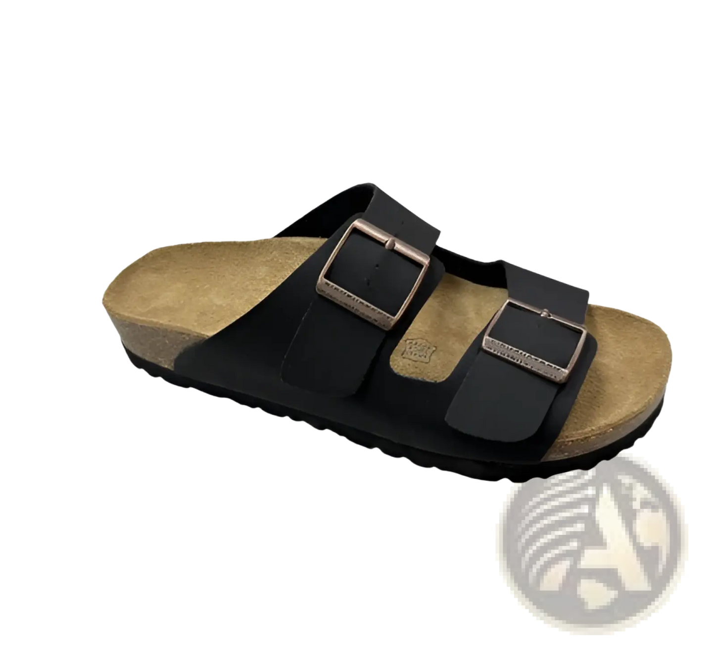 Suede Cork Footbed Sandals with Adjustable Buckles