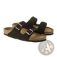 Suede Cork Footbed Sandals with Adjustable Buckles