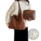 Suede Shoulder Bag Large Capacity Slouchy Tote Bag