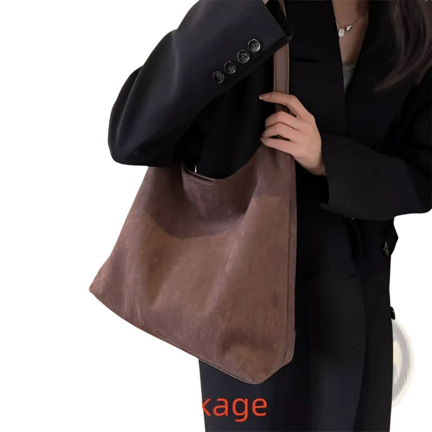 Suede Shoulder Bag Large Capacity Slouchy Tote Bag