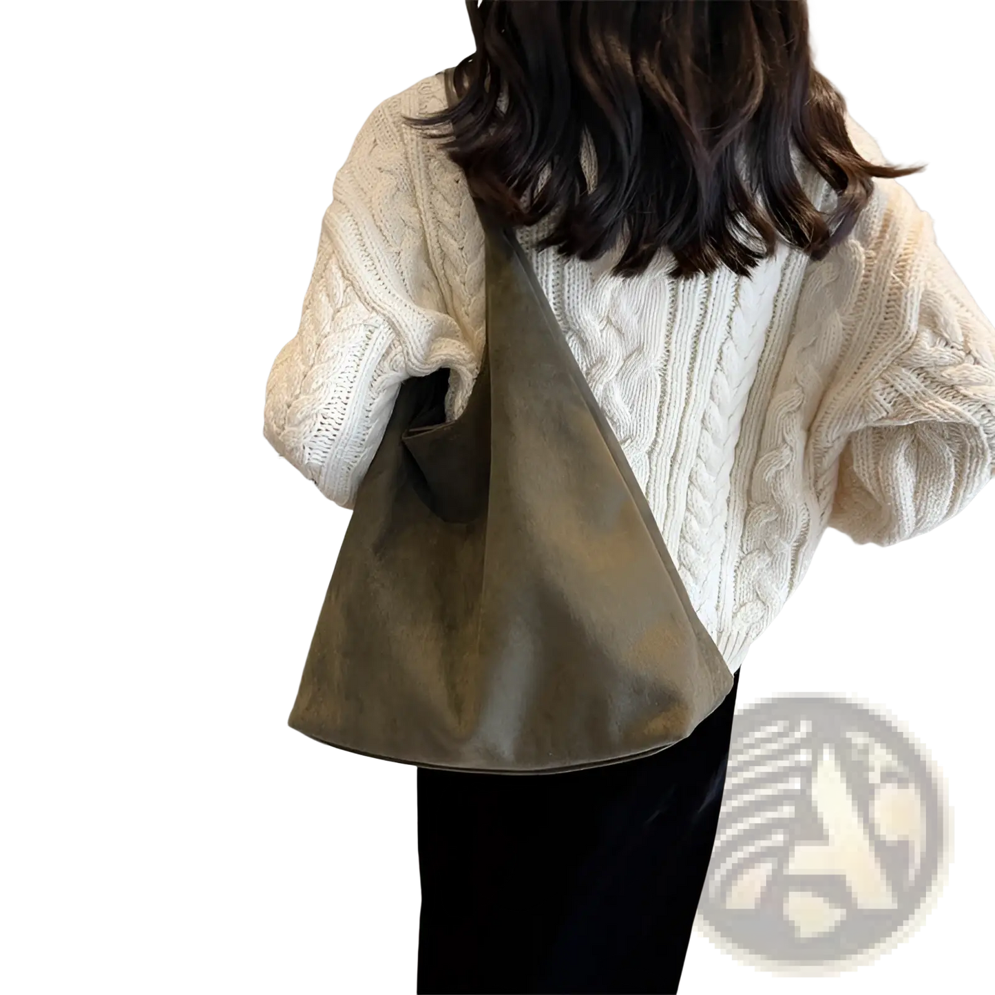 Suede Shoulder Bag Large Capacity Slouchy Tote Bag