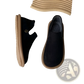 Suede Slip on Vintage British Style Low Heel Pumps