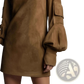Suede Turtleneck Cargo Mini Dress with Long Sleeves