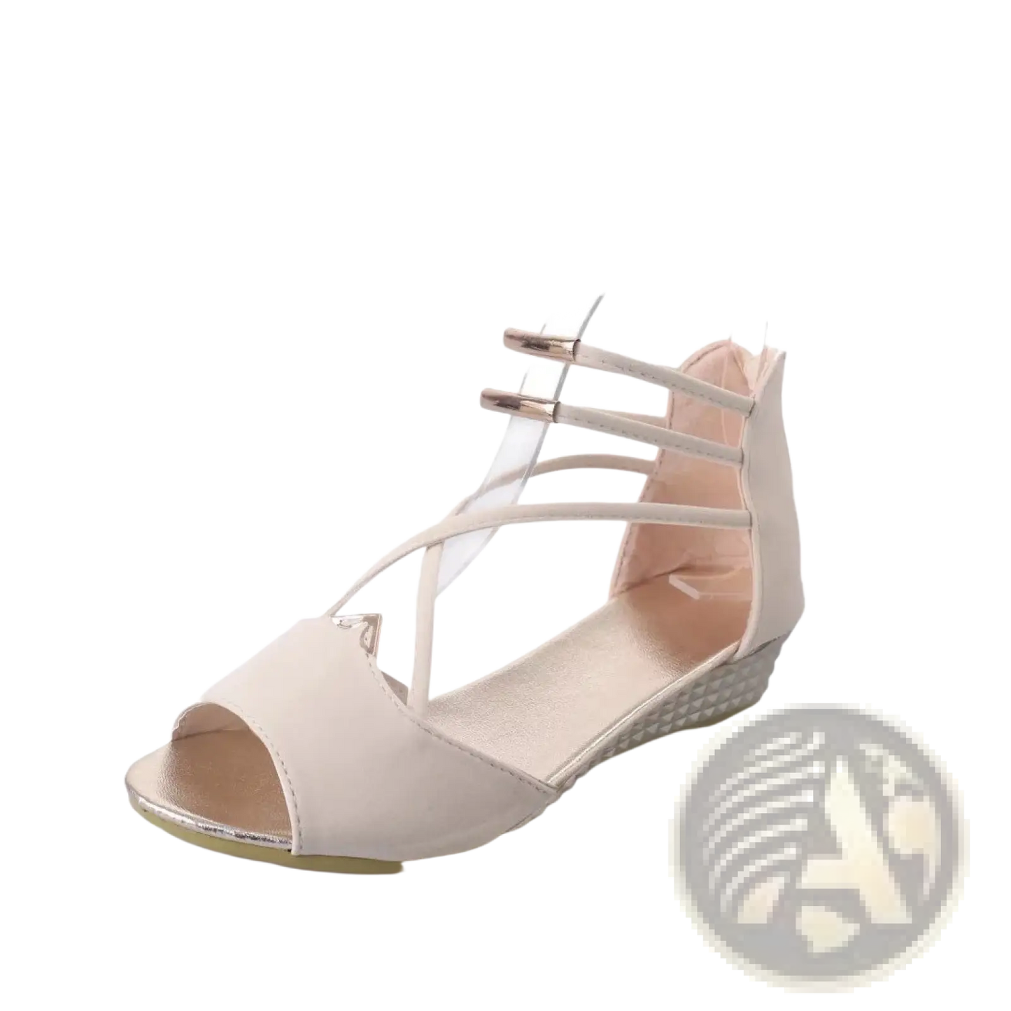 Suede Wedge Sandals Korean Low Heel Strappy Shoes
