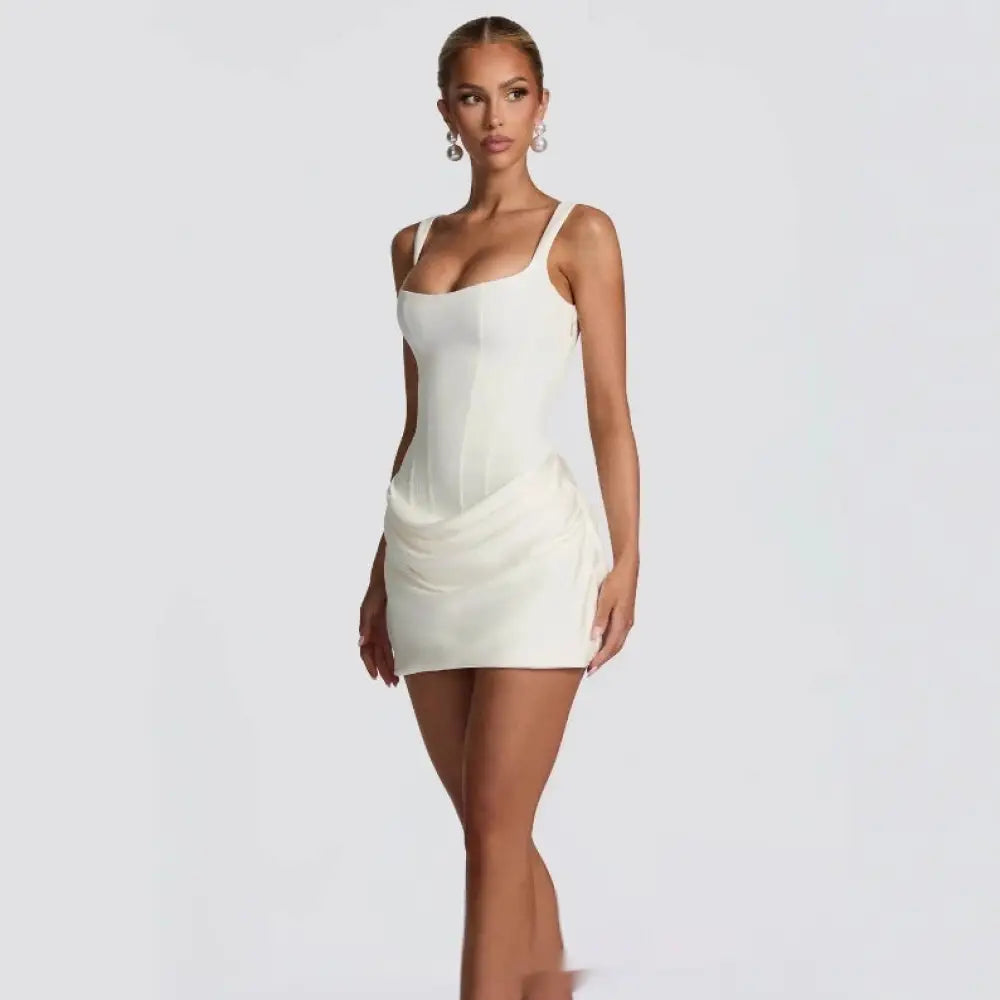 Ruched Corset Sleeveless Mini Party Dress