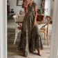 Floral Paisley v Neck Tiered Maxi Dress